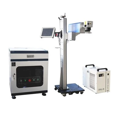 Machine de marquage laser UV volante en ligne
